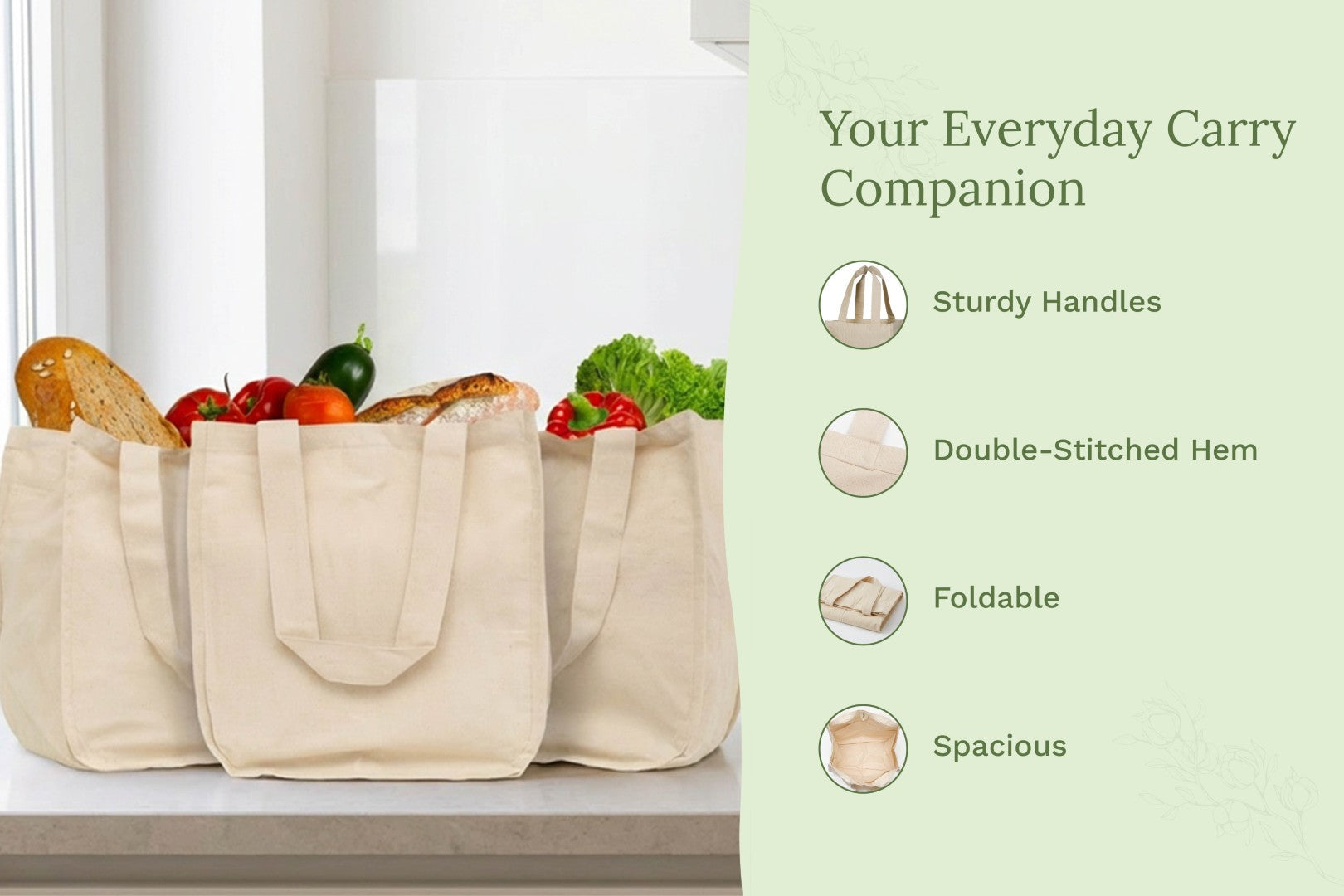 Canvas Grocery Tote Bags