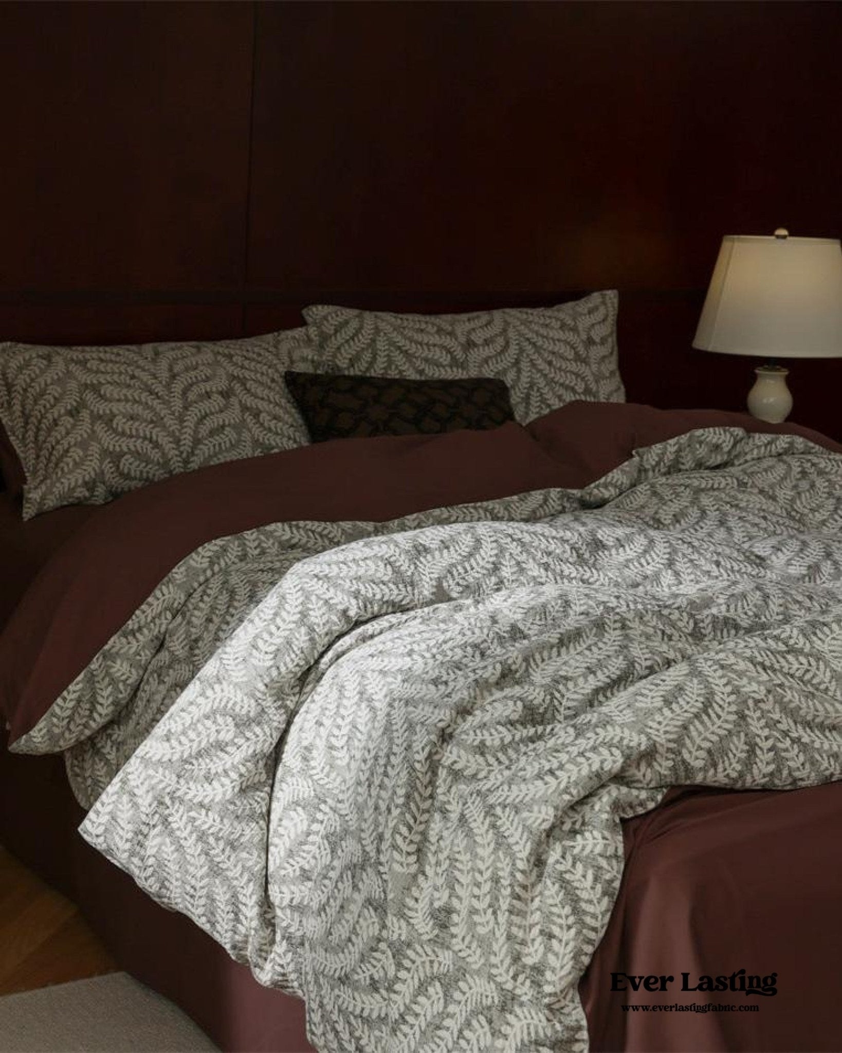 Lucien Silky Vintage Jacquard Bedding Set / Green