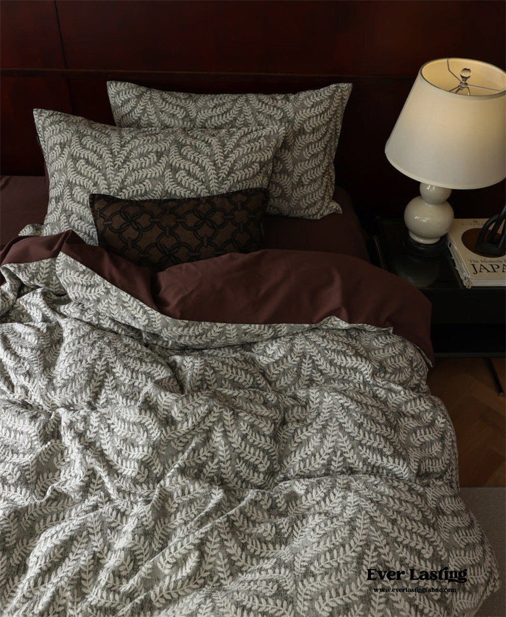 Lucien Silky Vintage Jacquard Bedding Set / Green