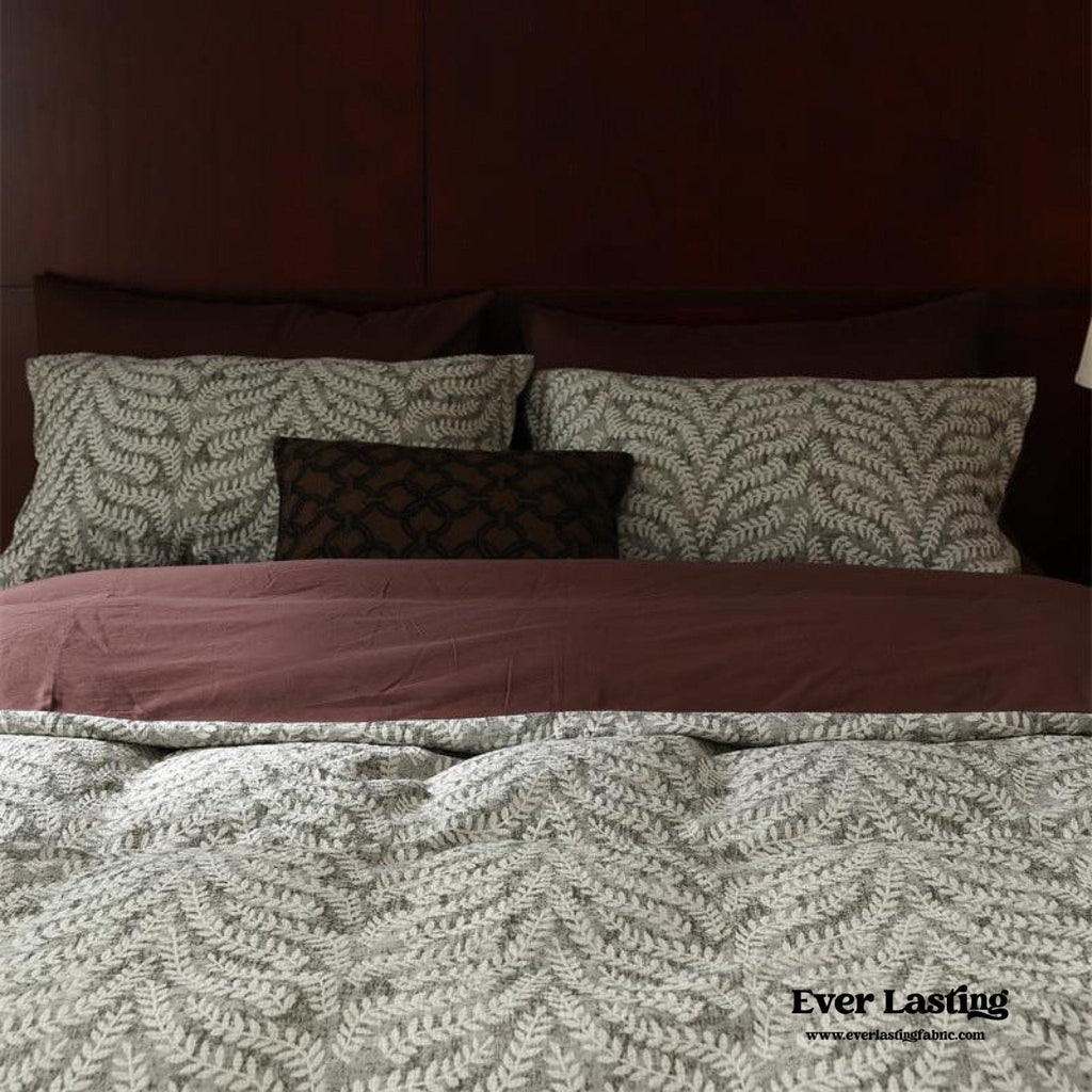 Lucien Silky Vintage Jacquard Bedding Set / Green