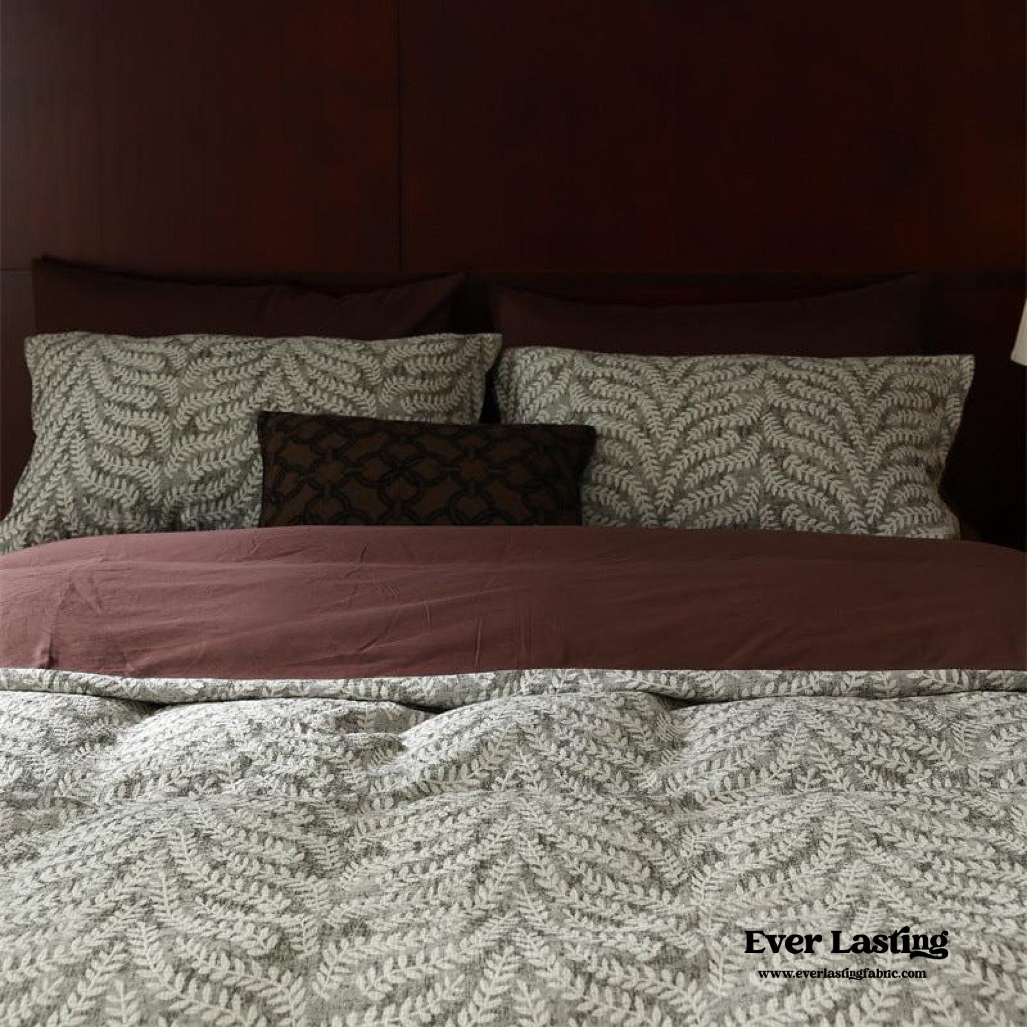 Lucien Silky Vintage Jacquard Bedding Set / Green