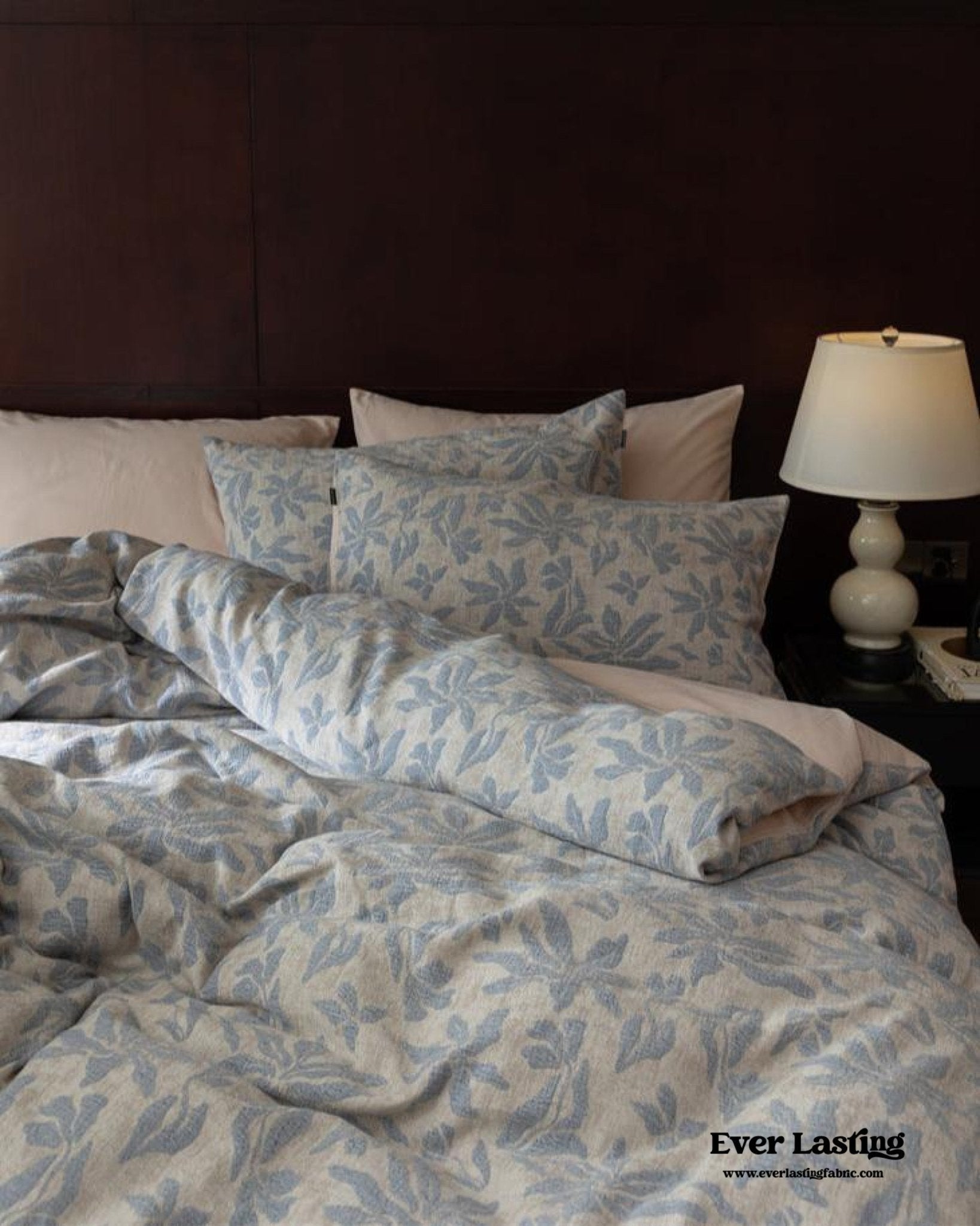 Lucien Silky Vintage Jacquard Bedding Set / Green