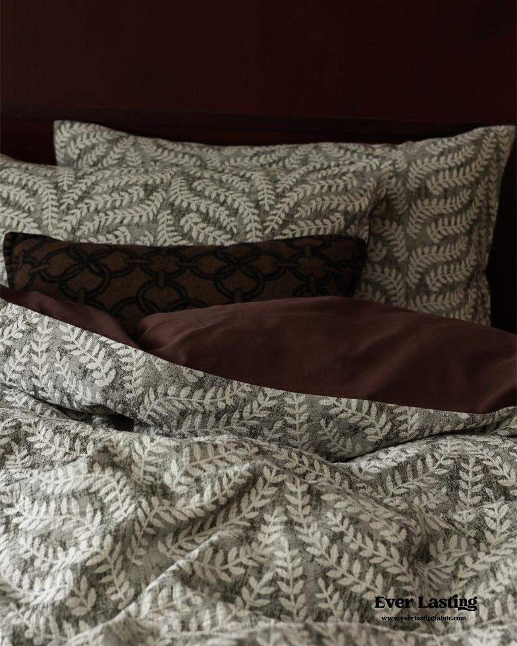 Lucien Silky Vintage Jacquard Bedding Set / Green
