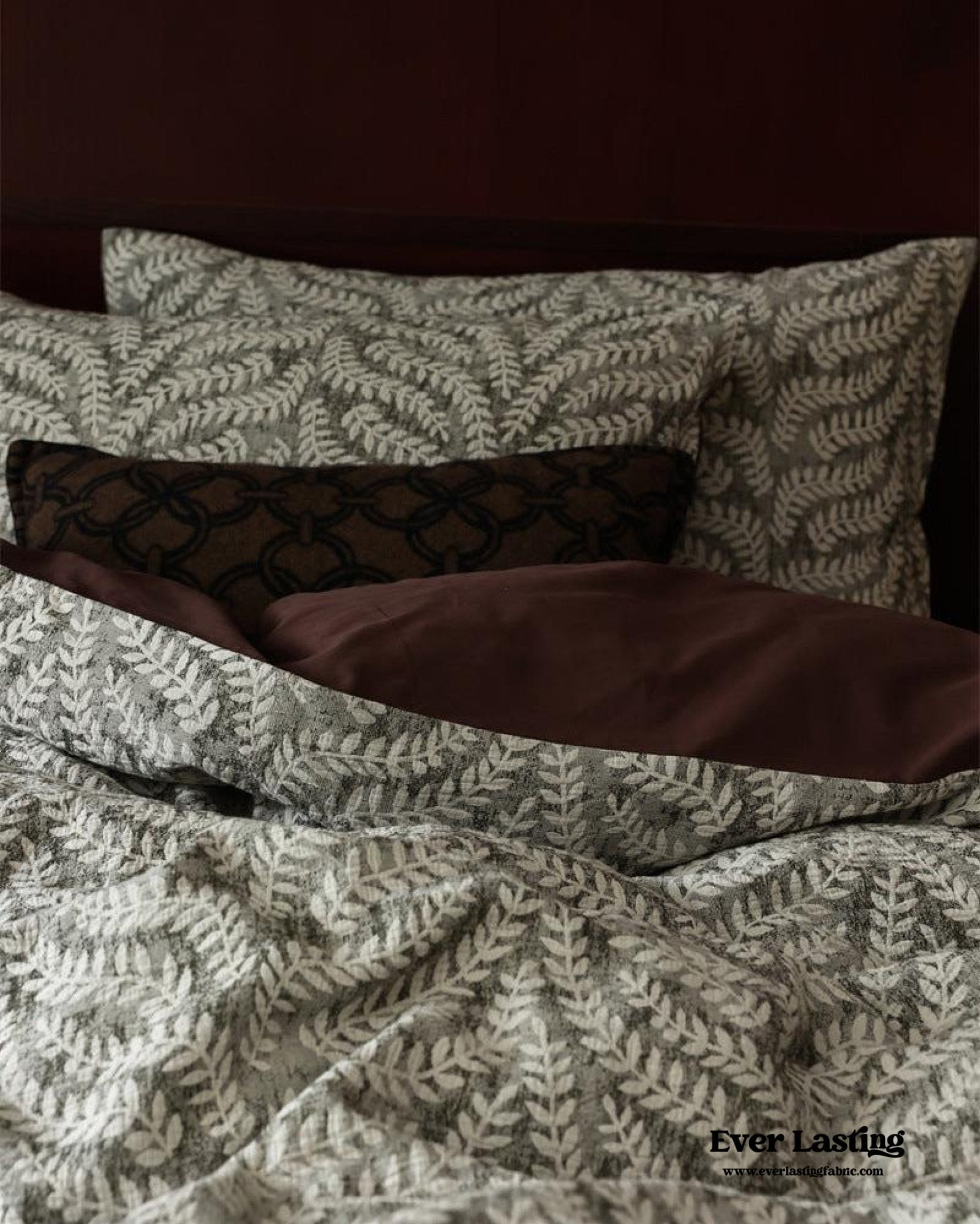 Lucien Silky Vintage Jacquard Bedding Set / Green