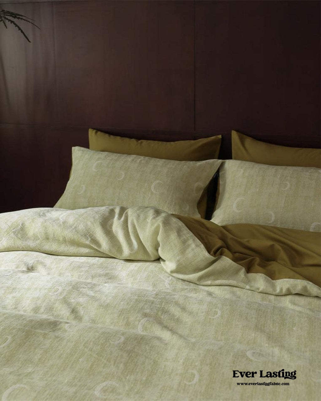 Lucien Silky Vintage Jacquard Bedding Set / Green