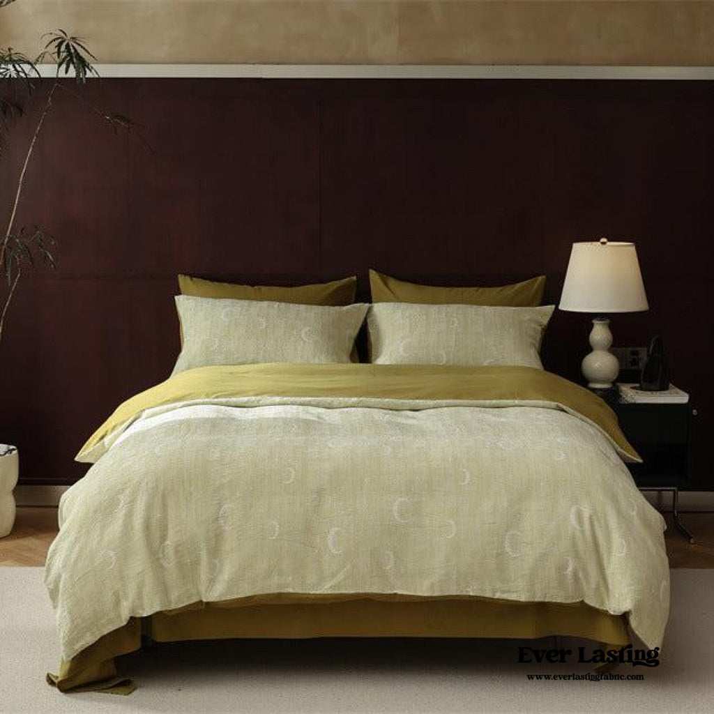 Lucien Silky Vintage Jacquard Bedding Set / Green