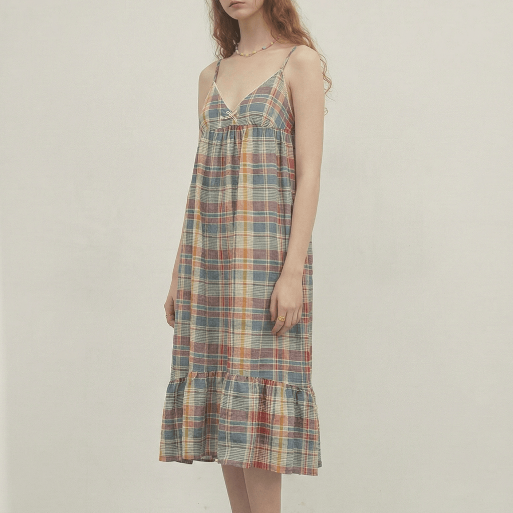 Vintage Inspired Plaid Pajama Dress