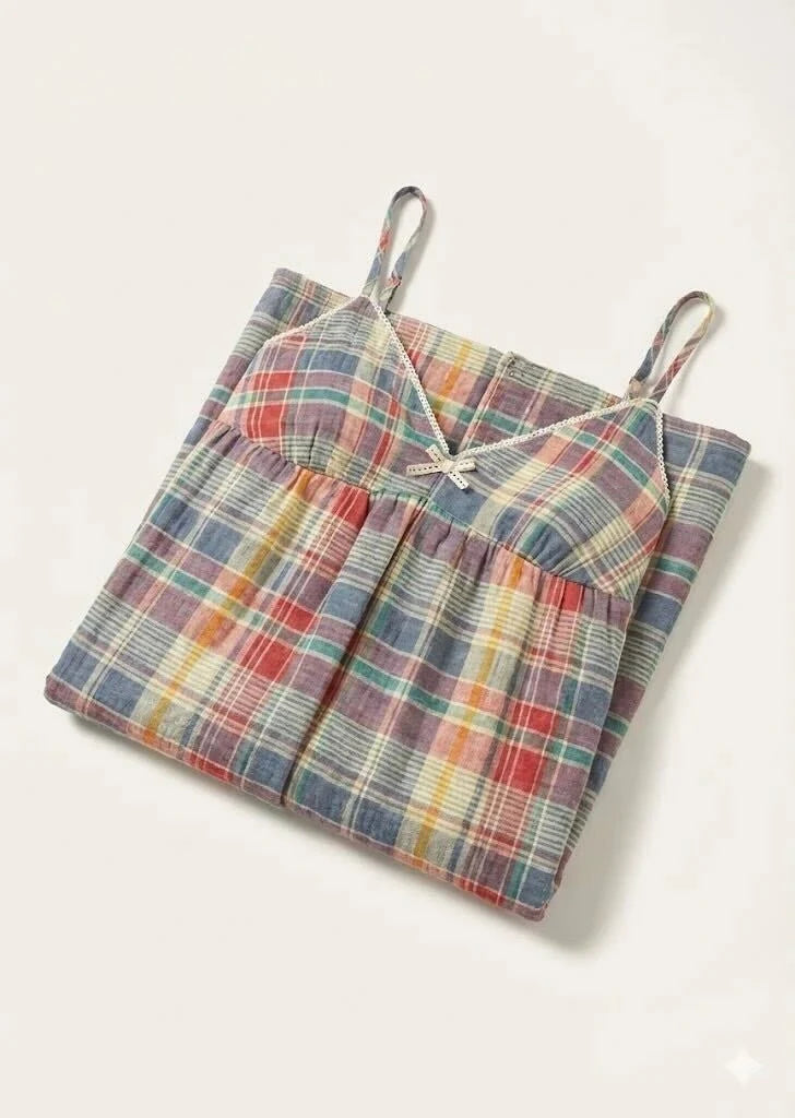 Vintage Inspired Plaid Pajama Dress